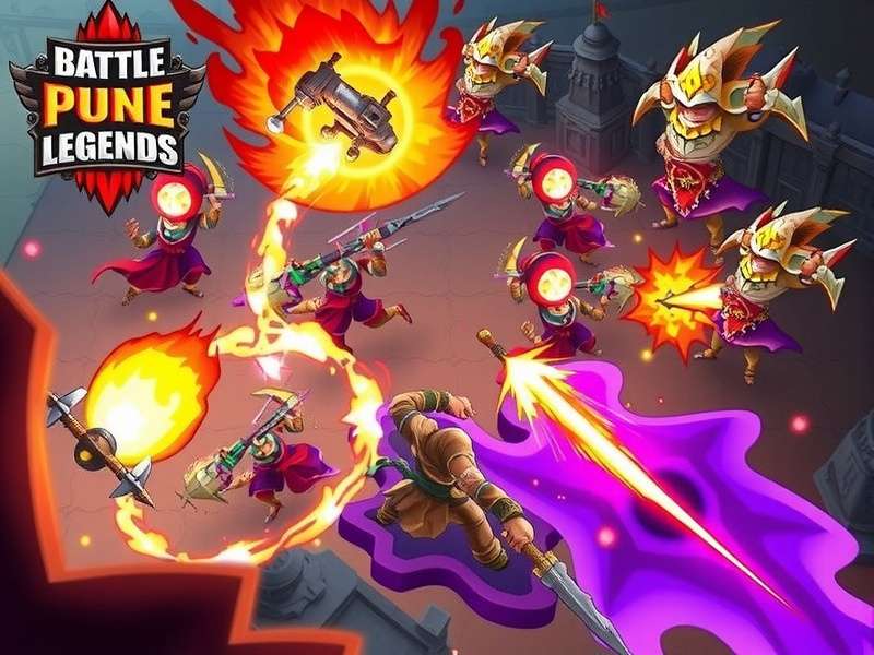 Battle Pune Legend game screenshot showing vibrant battle scene